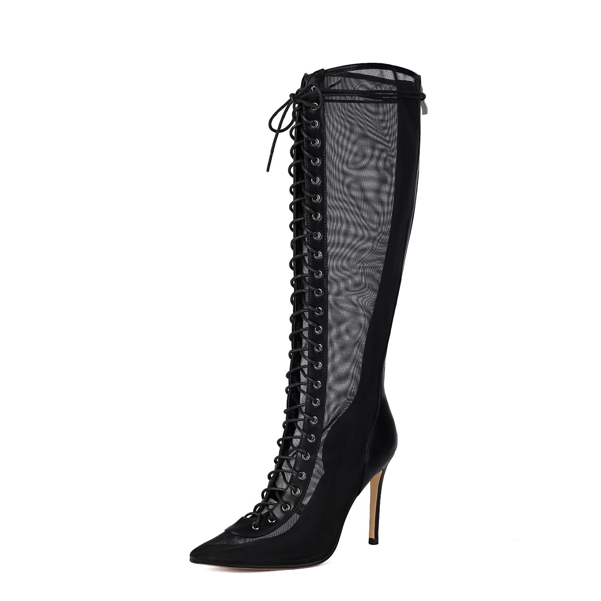 Women’s Sleek Leopard-Print Over-the-Knee High-Heel Sandals