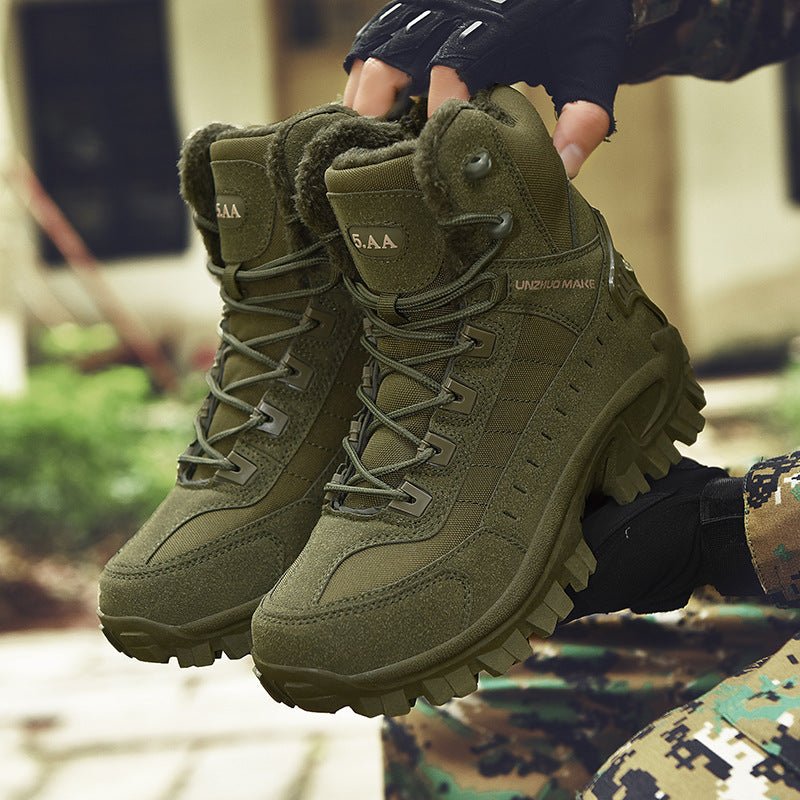 Combat Boots Winter Fleece - lined Warm Snow Boots Men - Sixin1