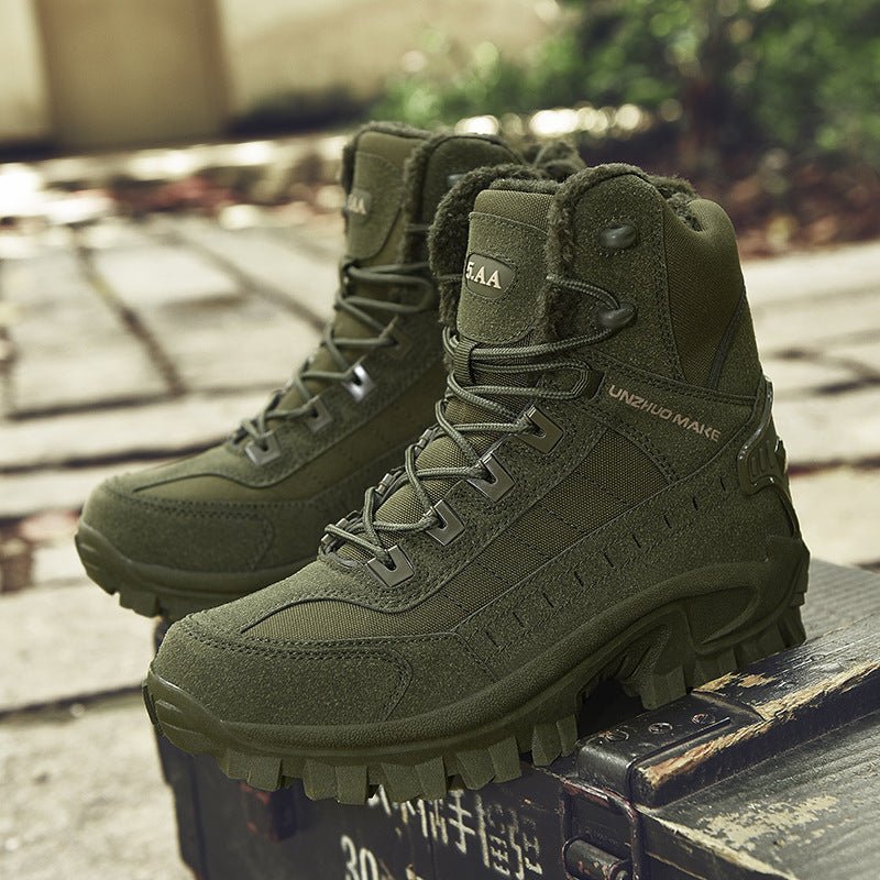 Combat Boots Winter Fleece - lined Warm Snow Boots Men - Sixin1