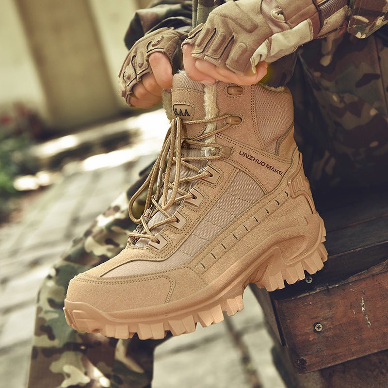 Combat Boots Winter Fleece - lined Warm Snow Boots Men - Sixin1