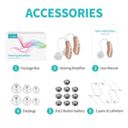 Coniler BTE Hearing Aids for Seniors – Battery Powered, Noise Reduction, Comfortable Behind - the - Ear Amplifiers (Pair) - Sixin1