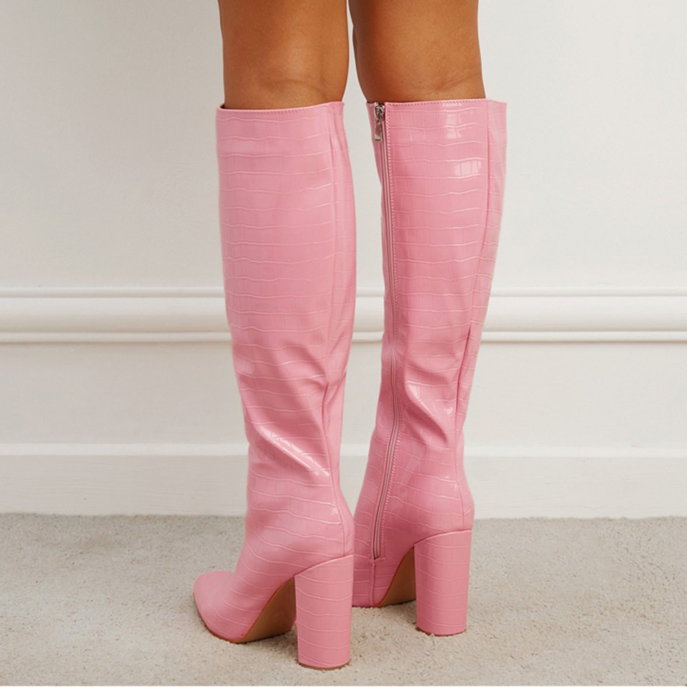 Crocodile - Print High - Heel Knight Boots From Europe And The US - Sixin1