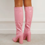 Crocodile - Print High - Heel Knight Boots From Europe And The US - Sixin1