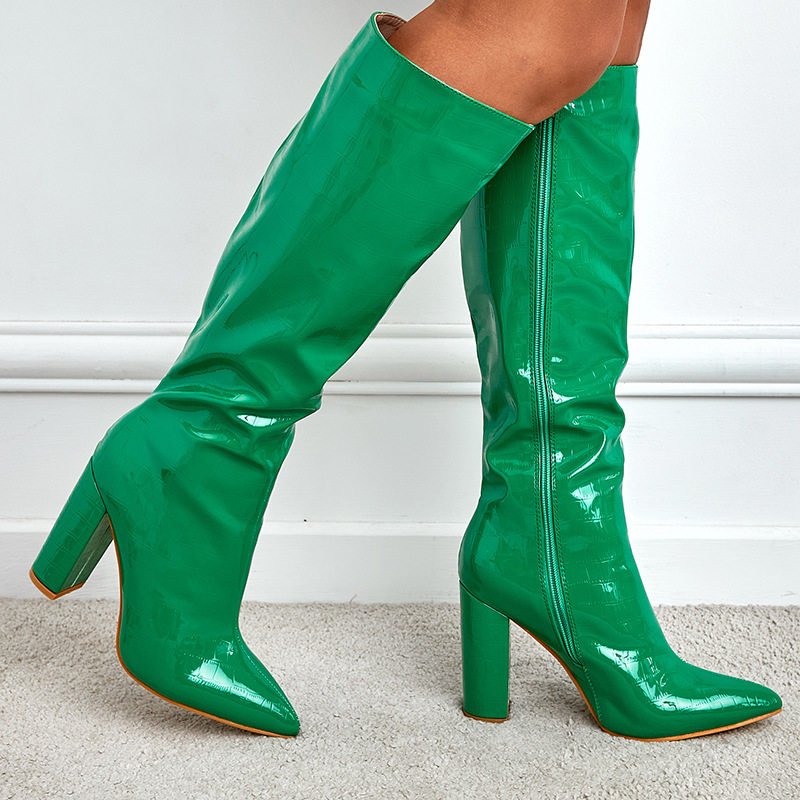Crocodile - Print High - Heel Knight Boots From Europe And The US - Sixin1