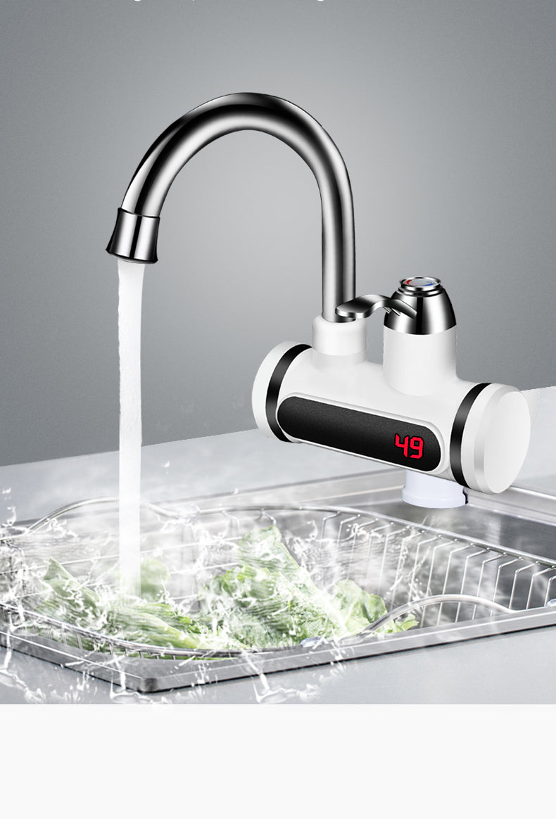 Electric Hot Water Faucet with Digital Temperature Display: Instant Kitchen Heater Tap