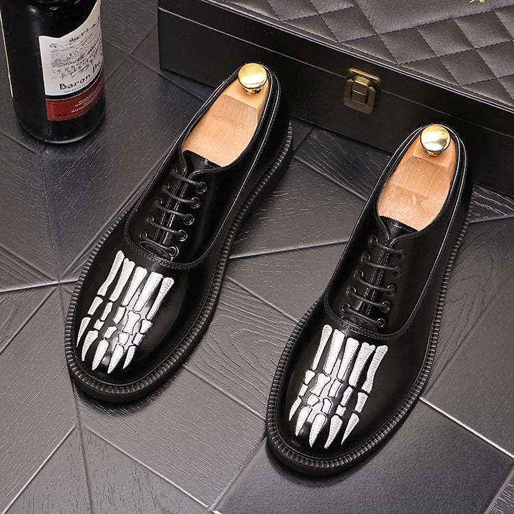 Men’s Thick Sole Leather Lace-Up Shoes: Round Toe Comfort
