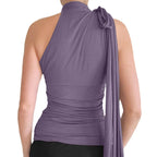 French-Elegant Collarless Pleated Top for Women