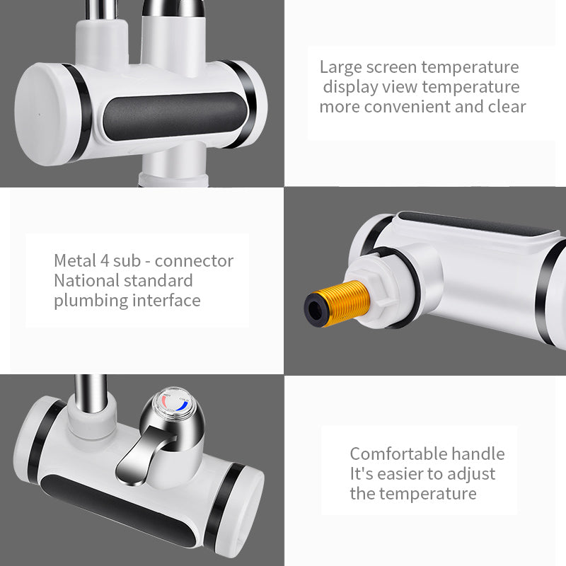 Electric Hot Water Faucet with Digital Temperature Display: Instant Kitchen Heater Tap