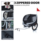 Foldable Dog Bicycle Trailer – Outdoor Pet Carrier with Wide Fat Tires & Comfort Mat
