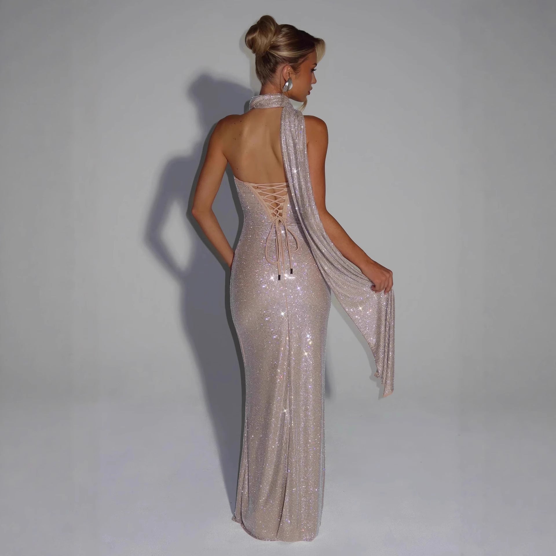Women’s Long Sequin Dress: Sparkly Spring Evening & Party Maxi Gown