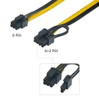 Dual 8-Pin GPU Adapter Cable: 6-Pin to 8-Pin PCIe Power Splitter - Sixin1