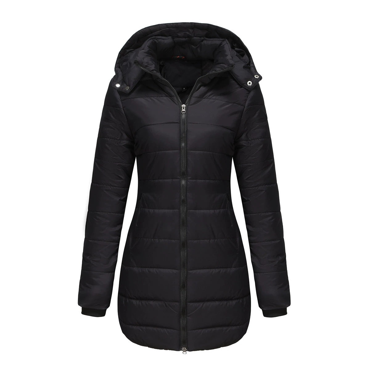 Women’s Quilted Mid-Length Coat, Slim Fit Warm Down Cotton Jacket for Winter