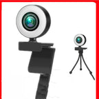 1080P HD Webcam with Ring Light: USB Computer Camera for Streaming & Video Calls
