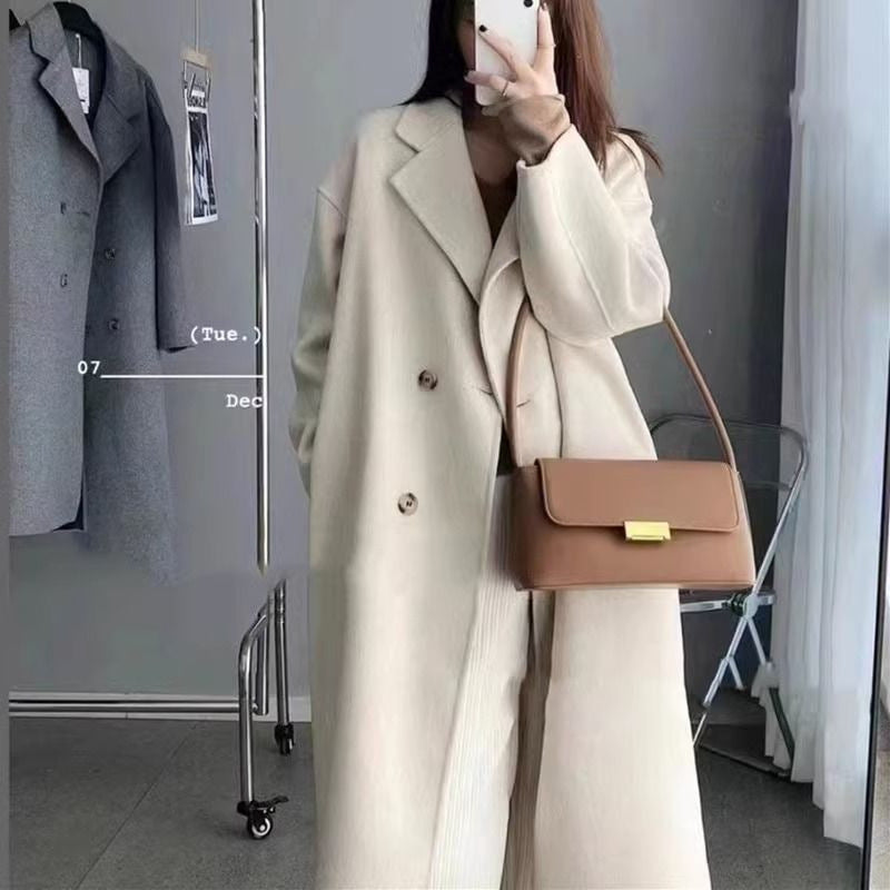 Elegant Mid-Length Wool Coat for Women