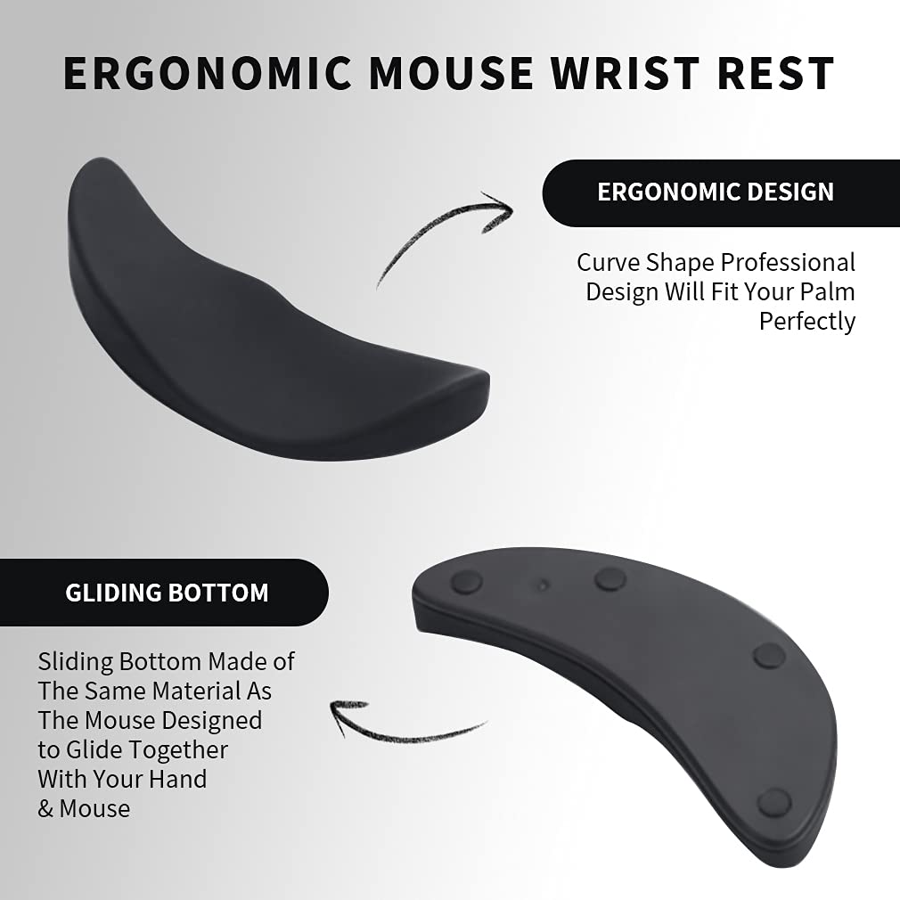 Ergonomic Silicone Mouse Wrist Rest: Left & Right Hand Support - Sixin1