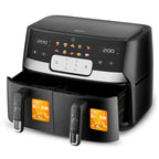 European Style Double Air Fryer: Twin Basket, Fast & Even Cooking System - Sixin1