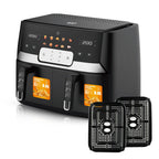 European Style Double Air Fryer: Twin Basket, Fast & Even Cooking System - Sixin1