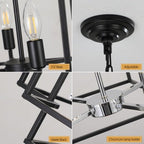 Farmhouse 8 - Lantern Chandelier – Industrial Multi - Tier Statement Light - Sixin1