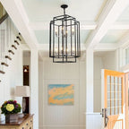 Farmhouse 8 - Lantern Chandelier – Industrial Multi - Tier Statement Light - Sixin1