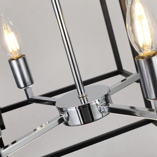 Farmhouse 8 - Lantern Chandelier – Industrial Multi - Tier Statement Light - Sixin1