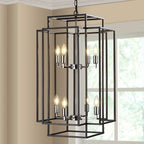 Farmhouse 8 - Lantern Chandelier – Industrial Multi - Tier Statement Light - Sixin1
