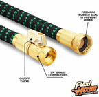 Flexi Hose 25FT Expandable Garden Hose – 8 Spray Modes, No-Kink Lightweight Design, 3/4” Solid Brass Fittings, Durable 4-Layer Latex Core, Heavy-Duty Outdoor Hose (Green) - Sixin1