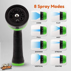Flexi Hose 25FT Expandable Garden Hose – 8 Spray Modes, No-Kink Lightweight Design, 3/4” Solid Brass Fittings, Durable 4-Layer Latex Core, Heavy-Duty Outdoor Hose (Green) - Sixin1
