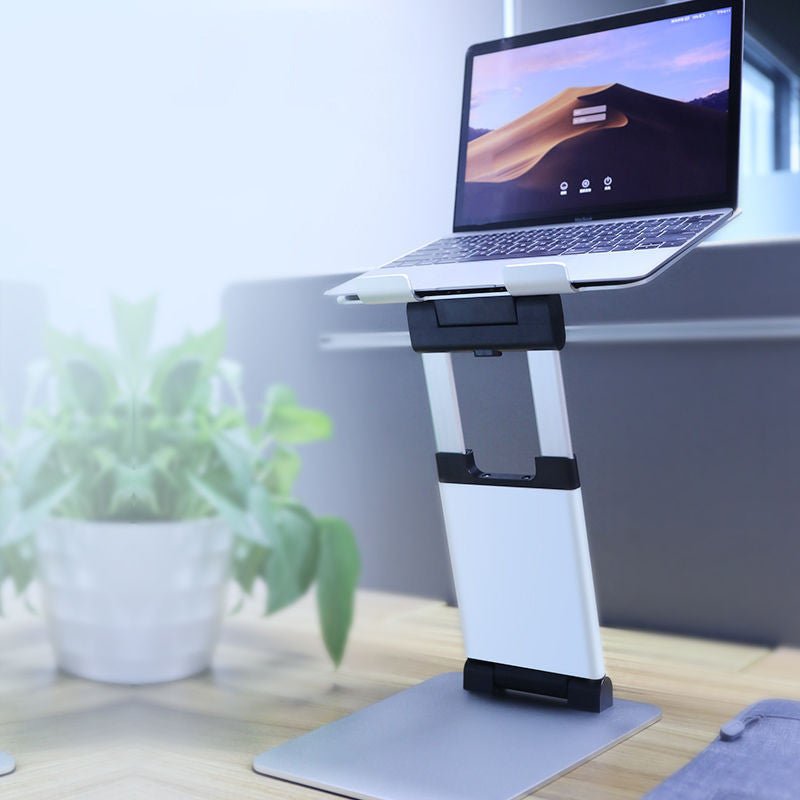 Foldable Notebook Stand: Double-Arm Stepless Adjustable Laptop Holder - Sixin1