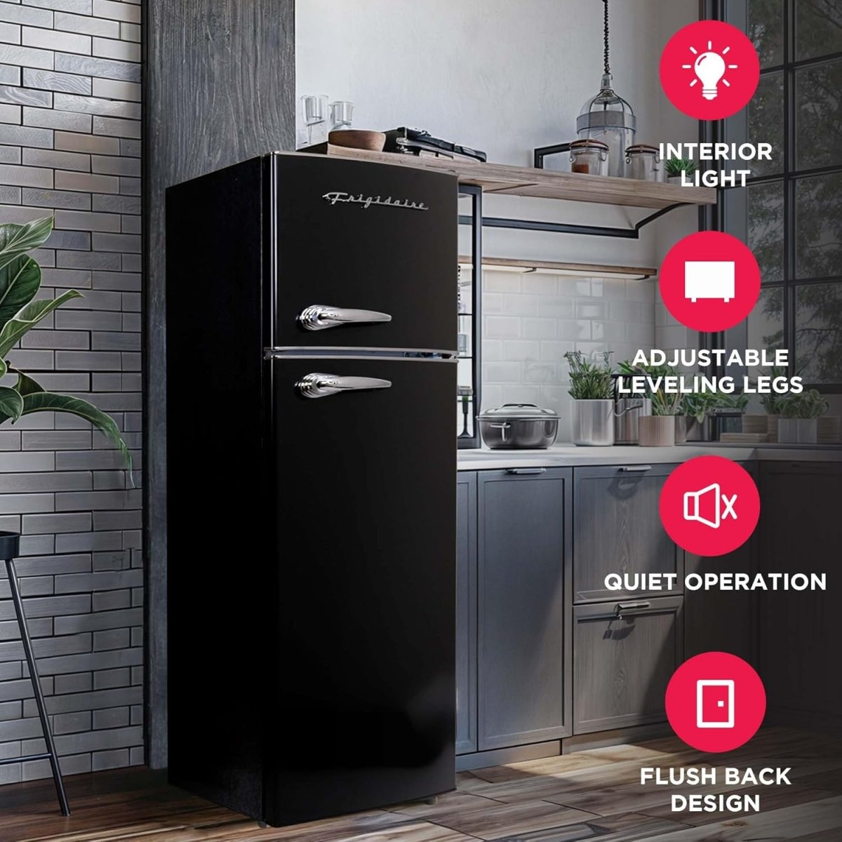 Frigidaire 7.5 Cu Ft Retro Top Freezer Fridge – Black - Sixin1