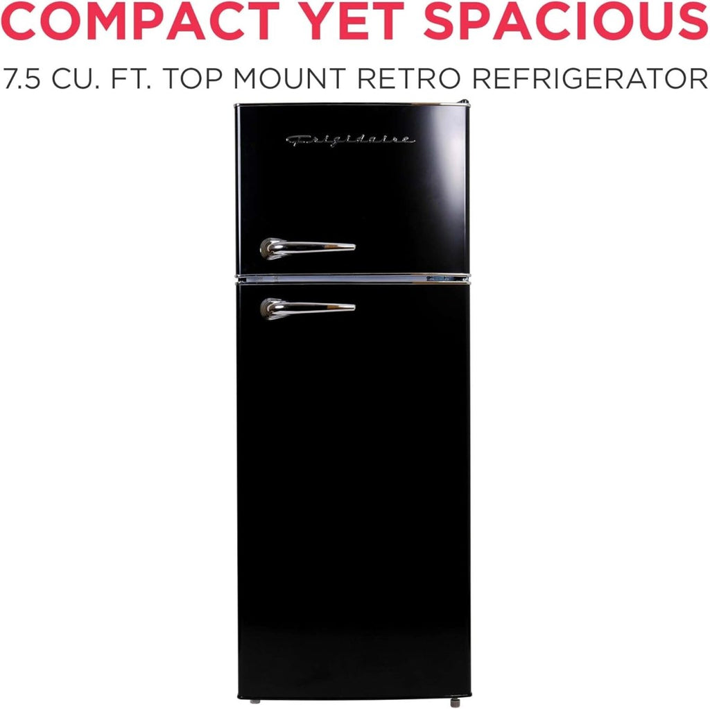 Frigidaire 7.5 Cu Ft Retro Top Freezer Fridge – Black - Sixin1