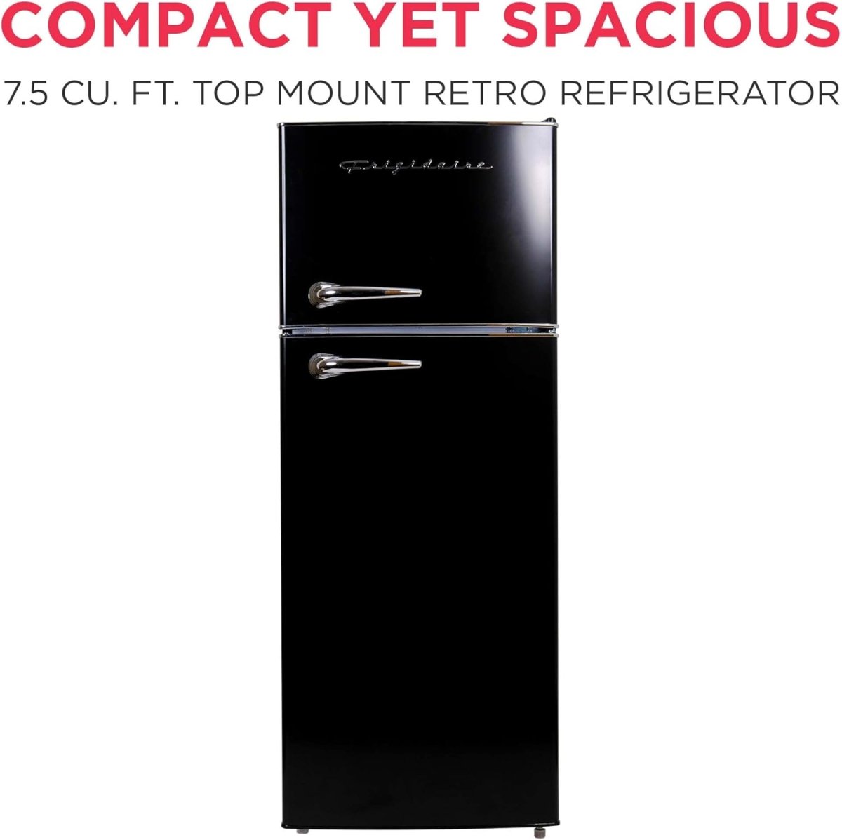 Frigidaire 7.5 Cu Ft Retro Top Freezer Fridge – Black - Sixin1