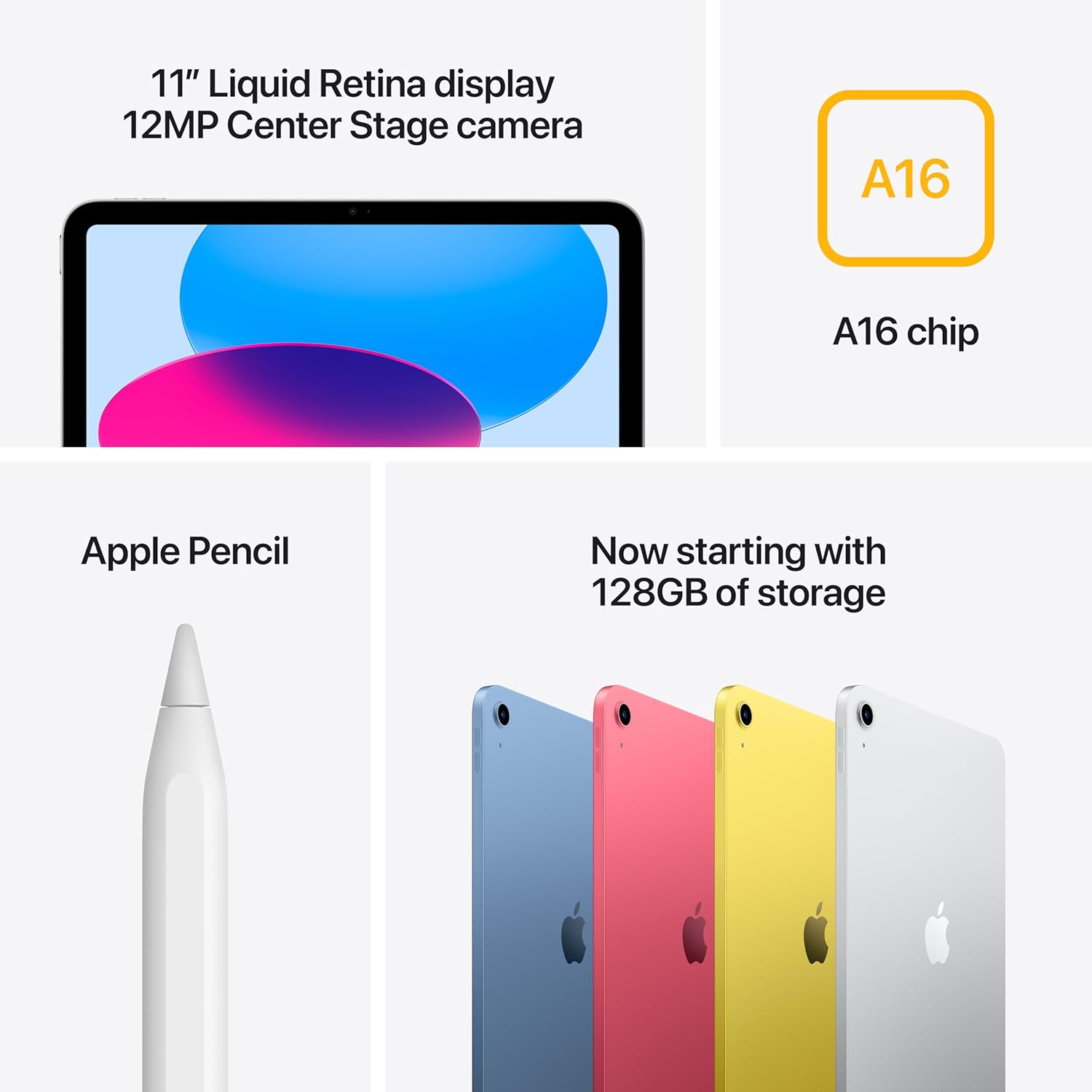 Apple iPad 11″ (A16, 128GB, Wi-Fi 6, Blue)