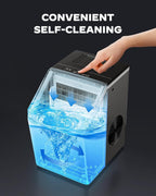 ilonn Portable Ice Maker: 44lbs/Day, Self - Cleaning, 2 Water Options, Stainless Steel - Sixin1