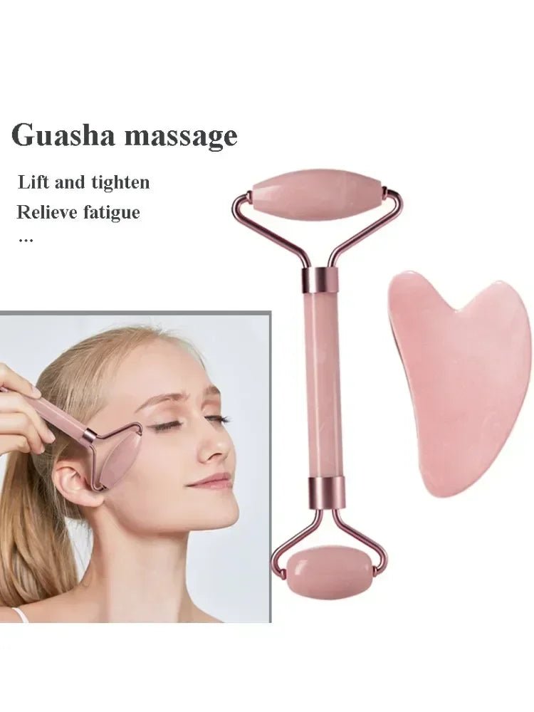 Jade Face Roller & Gua Sha Set - Sixin1