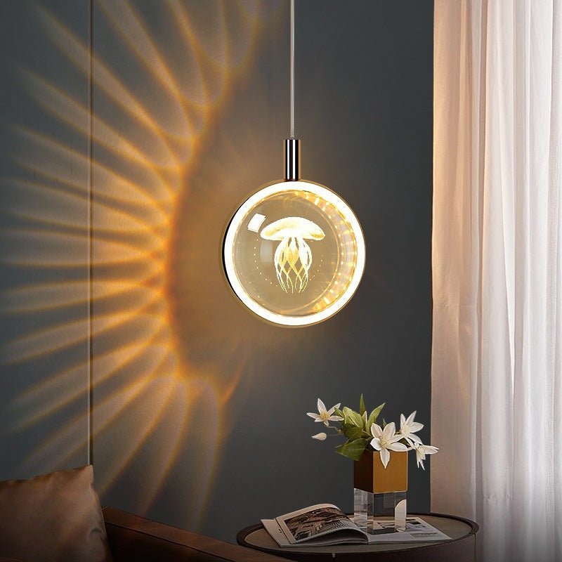 Luxury Jellyfish Chandelier: Nordic Style Crystal Bedside Light Fixture - Sixin1