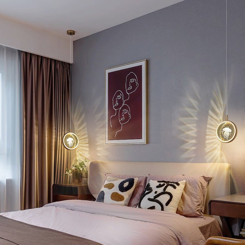 Luxury Jellyfish Chandelier: Nordic Style Crystal Bedside Light Fixture - Sixin1