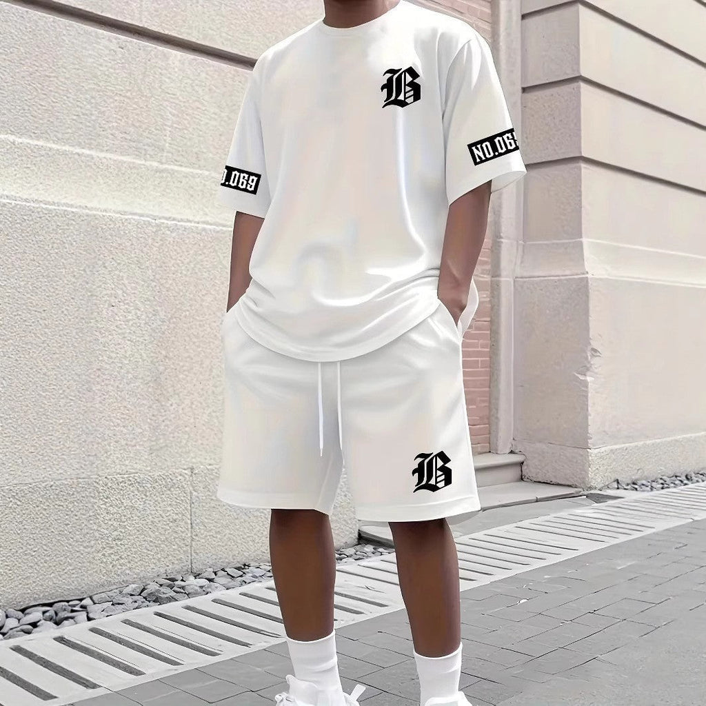 Men’s Athletic Short Set: Casual Short Sleeve Shirt & Shorts Outfit - Sixin1