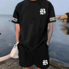 Men’s Athletic Short Set: Casual Short Sleeve Shirt & Shorts Outfit - Sixin1