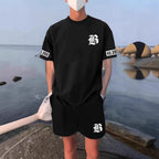 Men’s Athletic Short Set: Casual Short Sleeve Shirt & Shorts Outfit - Sixin1