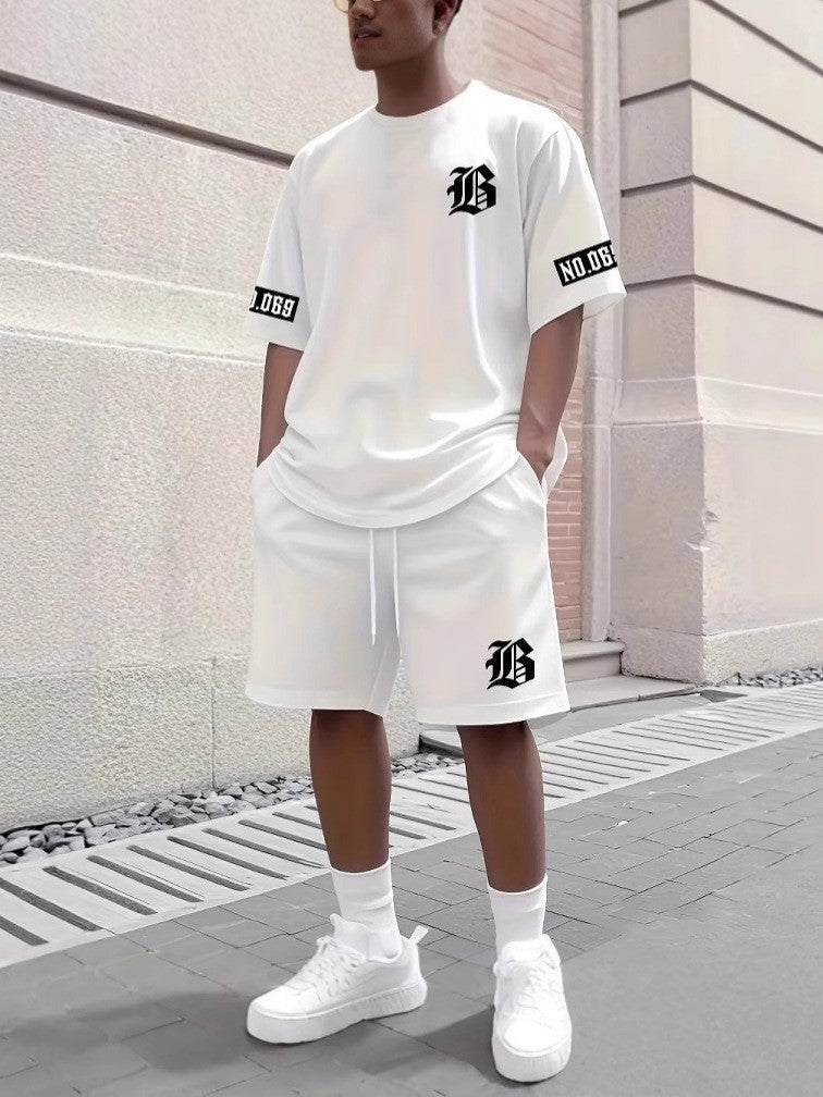 Men’s Athletic Short Set: Casual Short Sleeve Shirt & Shorts Outfit - Sixin1