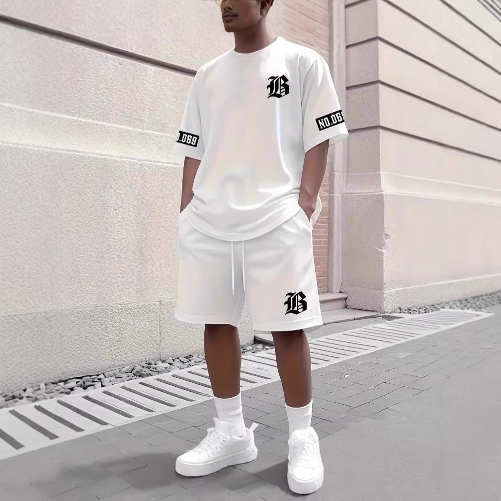 Men’s Athletic Short Set: Casual Short Sleeve Shirt & Shorts Outfit - Sixin1