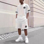 Men’s Athletic Short Set: Casual Short Sleeve Shirt & Shorts Outfit - Sixin1