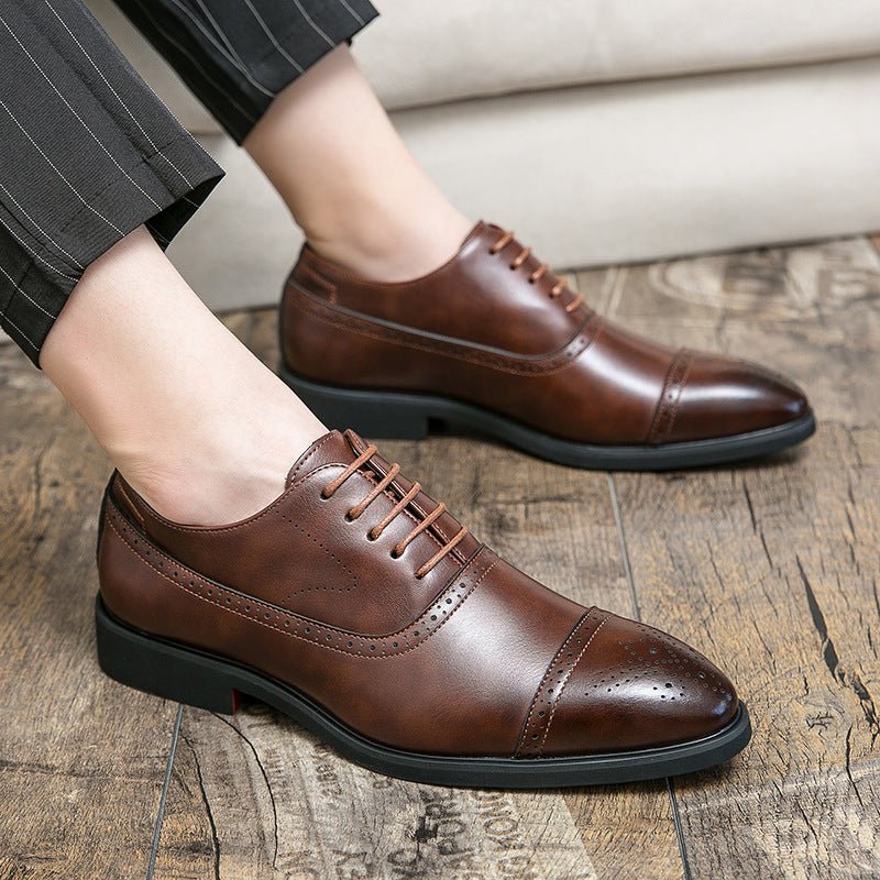 Men’s Business Casual Leather Shoes: Comfortable Everyday Style - Sixin1