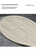 Men’s Colorblock Leather Sneakers: Casual Fashion Student White Shoes - Sixin1
