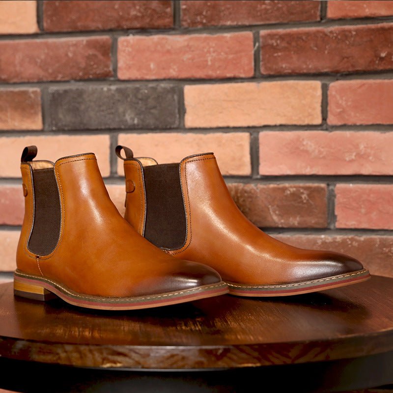 Men’s Fashion Leather Shoes: Modern Casual Comfort - Sixin1