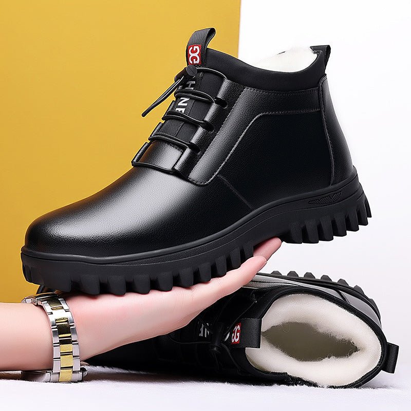 Men’s Fleece - Lined Platform High - Top Shoes: Warm Outdoor Casual - Sixin1