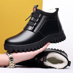 Men’s Fleece - Lined Platform High - Top Shoes: Warm Outdoor Casual - Sixin1