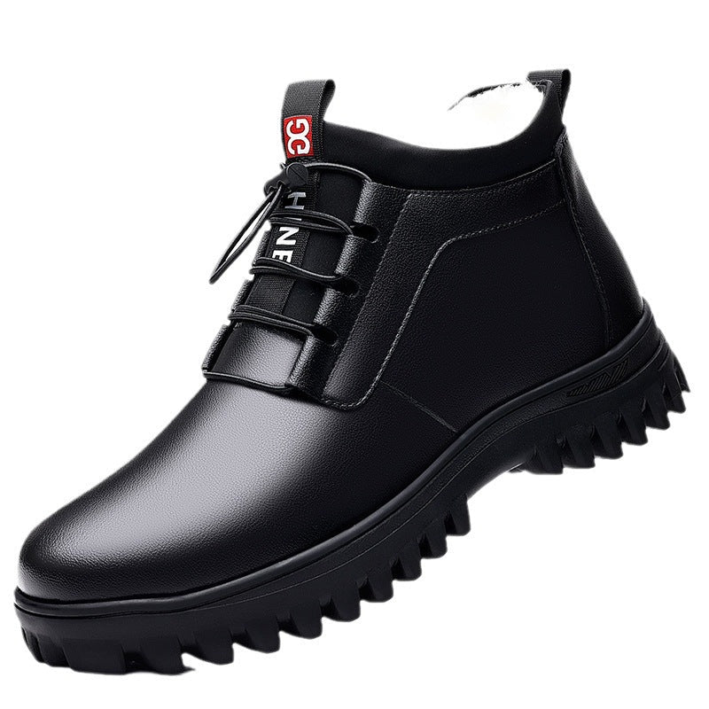 Men’s Fleece - Lined Platform High - Top Shoes: Warm Outdoor Casual - Sixin1