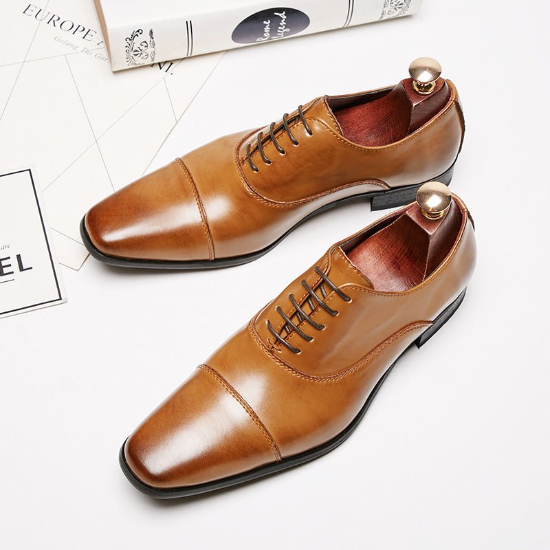 Men’s Japanese Style Leather Formal Shoes: Business Elegant - Sixin1