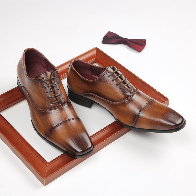 Men’s Japanese Style Leather Formal Shoes: Business Elegant - Sixin1